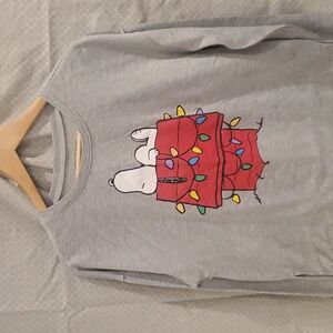 Snoopy Christmas pajama top / sweatshirt women's large